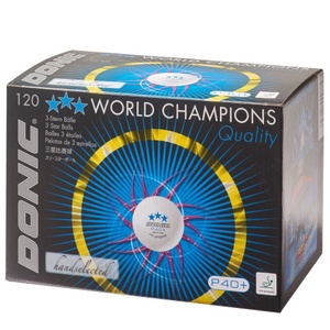 Stalo teniso kamuoliukai DONIC P40+ 3žv. ITTF 120 vnt White